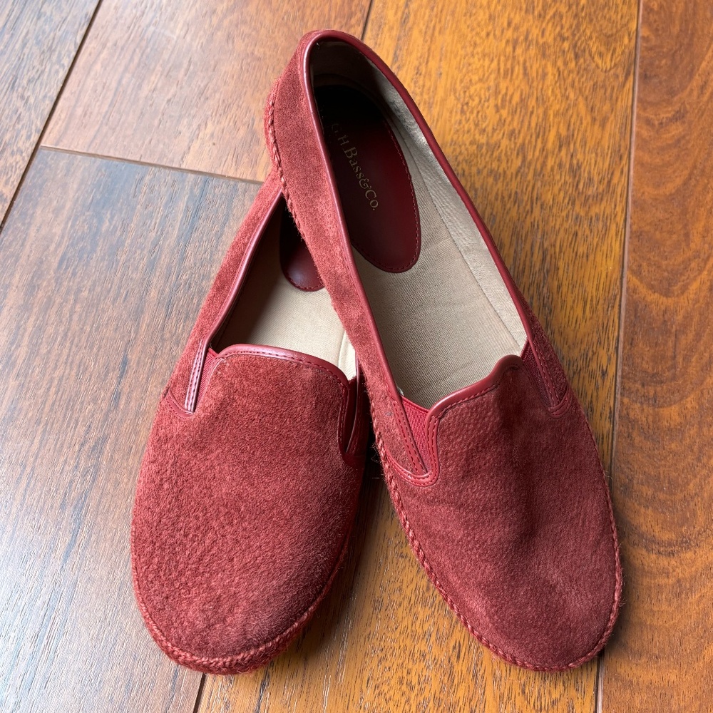 G. H. Bass Red Sofie Suede Leather flats Sz 9